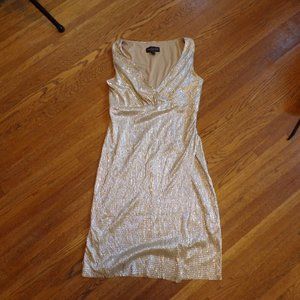Connected Apparel gold stretch sheath minidress